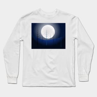 Pine forest under moonlight Long Sleeve T-Shirt